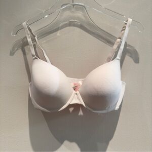 Pink Victoria Secret White Bra 34DD